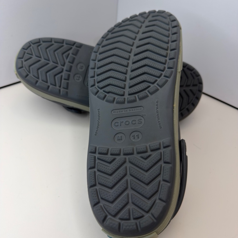 Crocs Crocband Clog 11989 Charcoal Ocean Blue Mens Size 11 Sporty Slip On Shoes - Picture 6 of 7